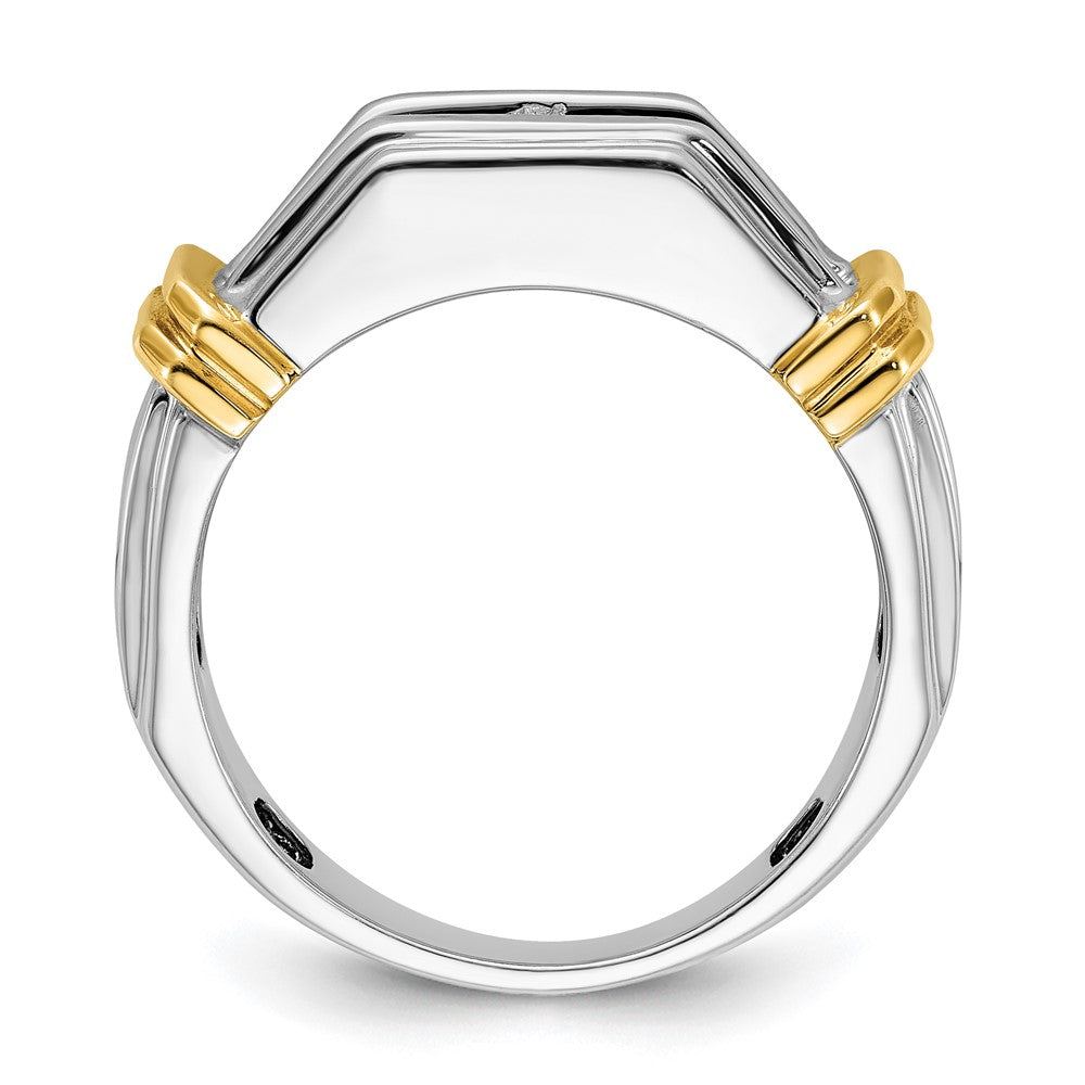 IBGoodman 14k Two-tone Men's Polished and Grooved 5-Stone 1 Carat AA Quality Diamond Ring
