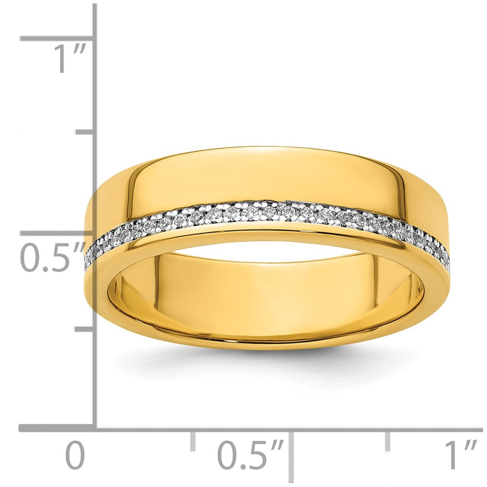 IBGoodman 14k Polished 1/5 Carat AA Quality Diamond Row Ring