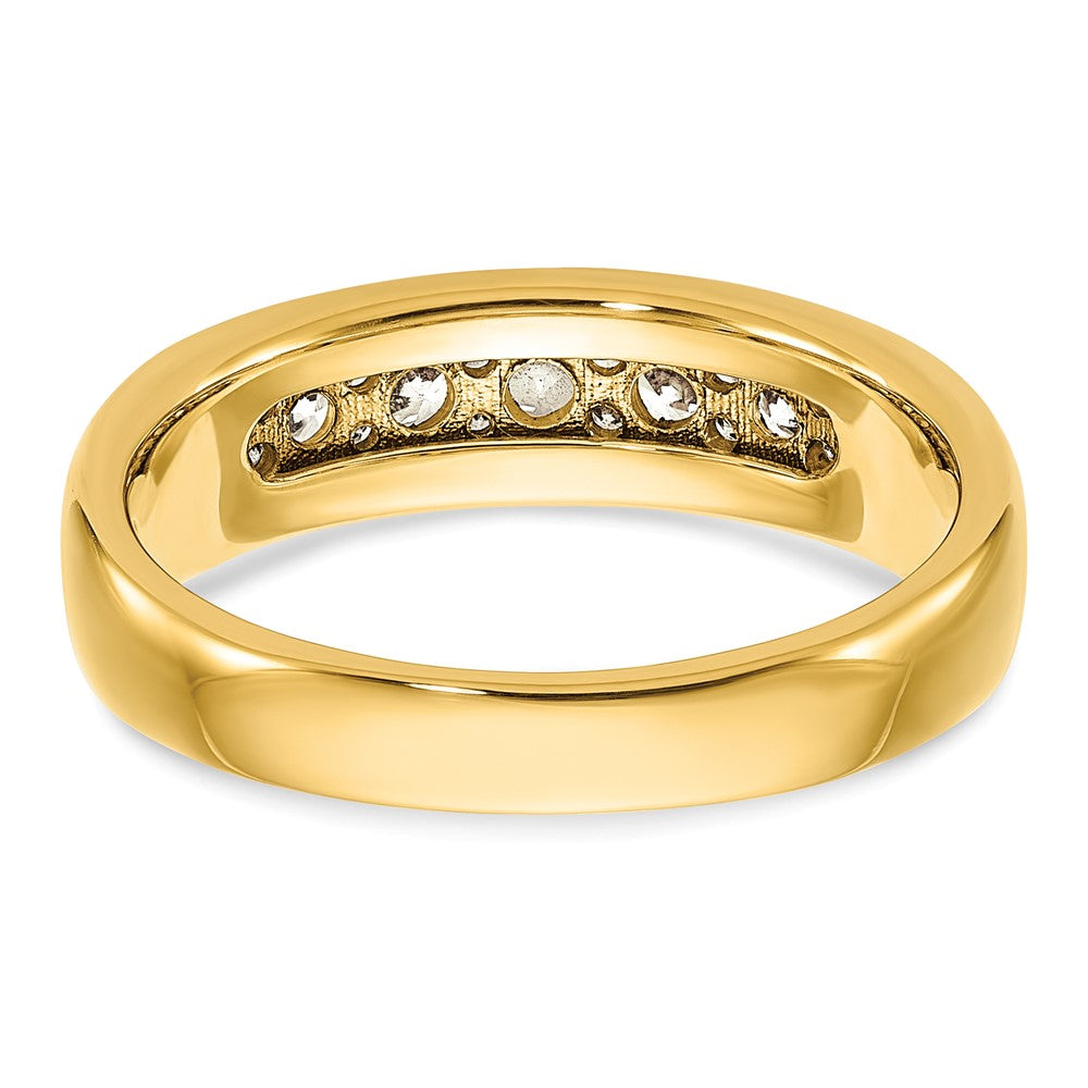 IBGoodman 14k with White Rhodium Men's Polished 1/2 Carat AA Quality Diamond Ring