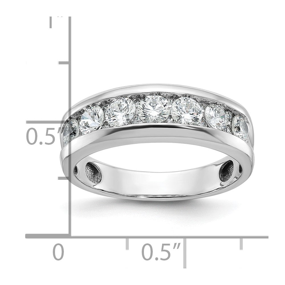 IBGoodman 14k White Gold Polished Seven Stone Men's Ring Mounting