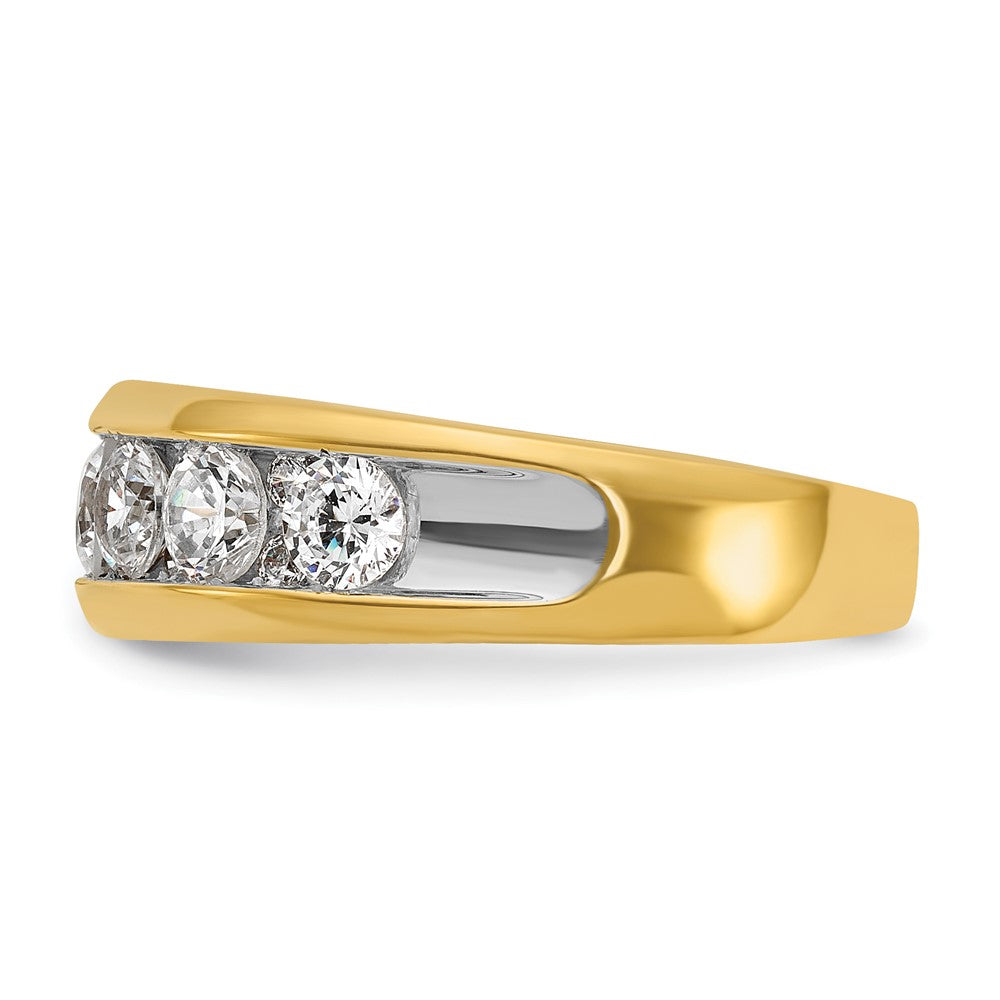 IBGoodman 14k with White Rhodium Men's Polished 1 1/5 Carat AA Quality Diamond Ring