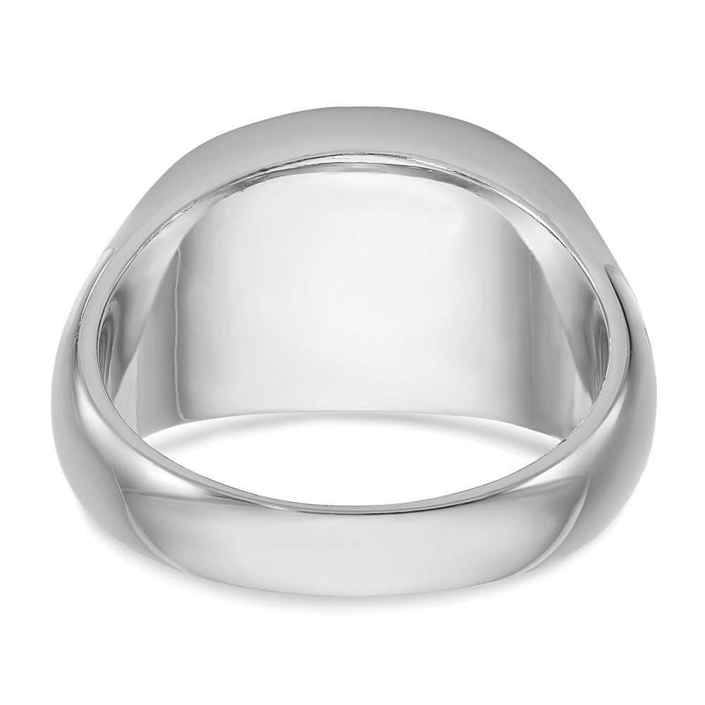14k White Gold IBGoodman Men's East-West Oval Onyx Complete Ring