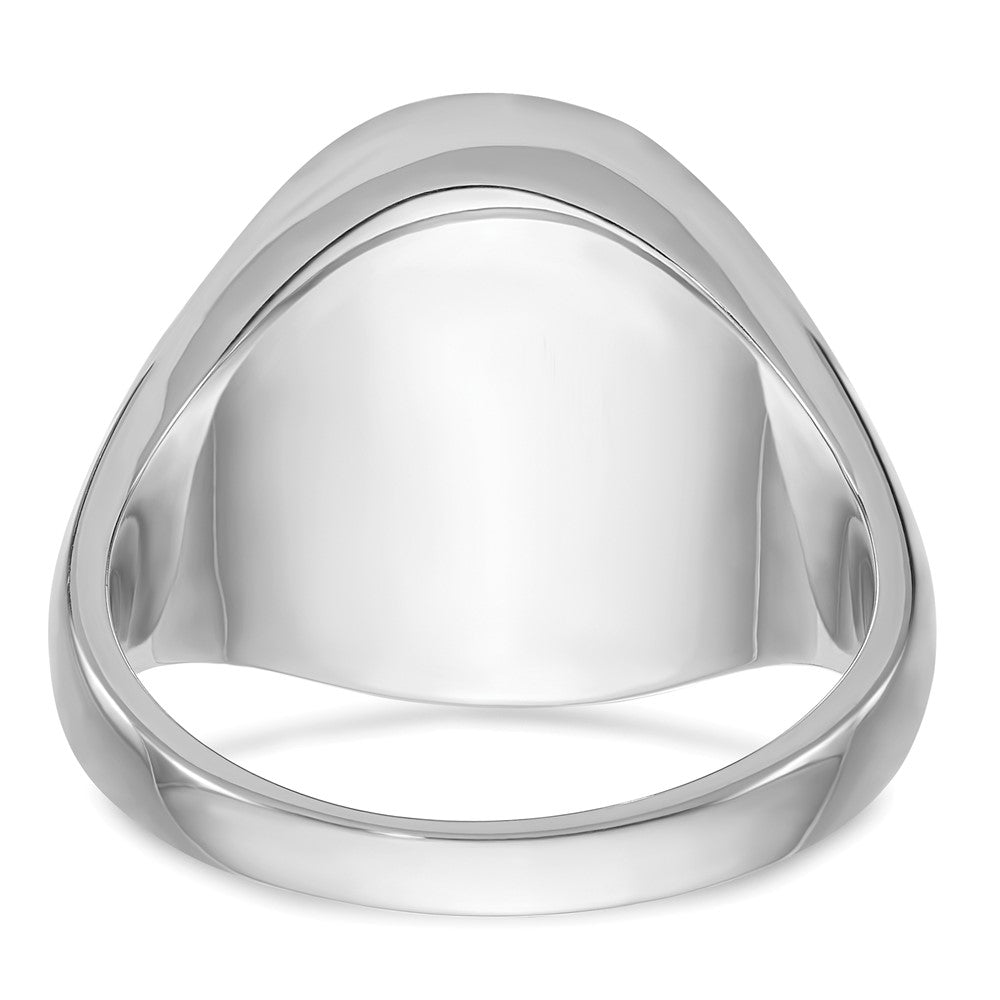 14k White Gold IBGoodman Men's Oval Onyx Complete Ring