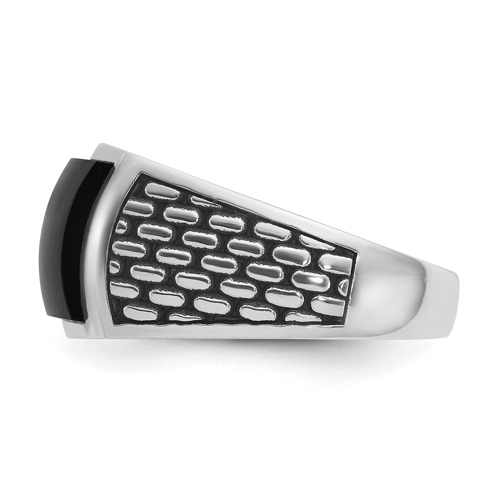 14k White Gold IBGoodman Men's Polished & Textured Ring Mounting
