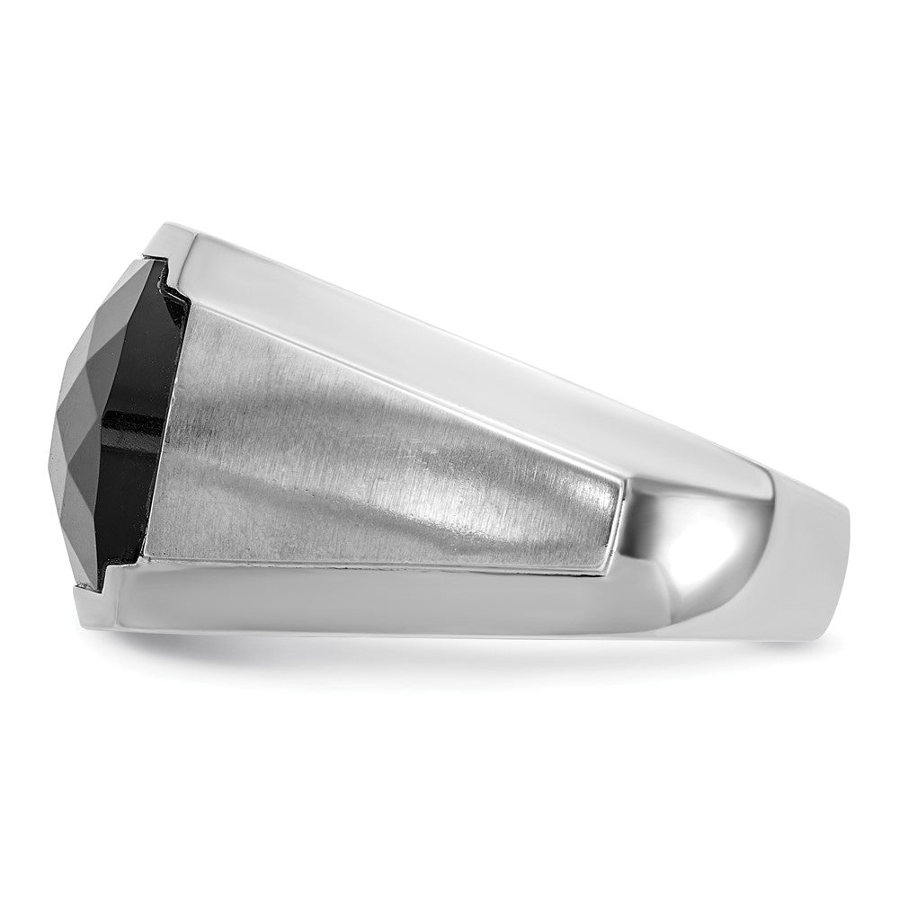 IBGoodman 14k White Gold Men's Polished and Satin Gemstone Ring Mounting