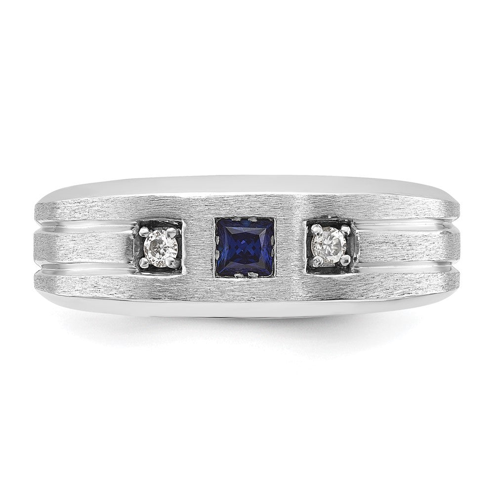 IBGoodman 14k White Gold Center Channel Set and Prong Side Set Men's Ring Mounting