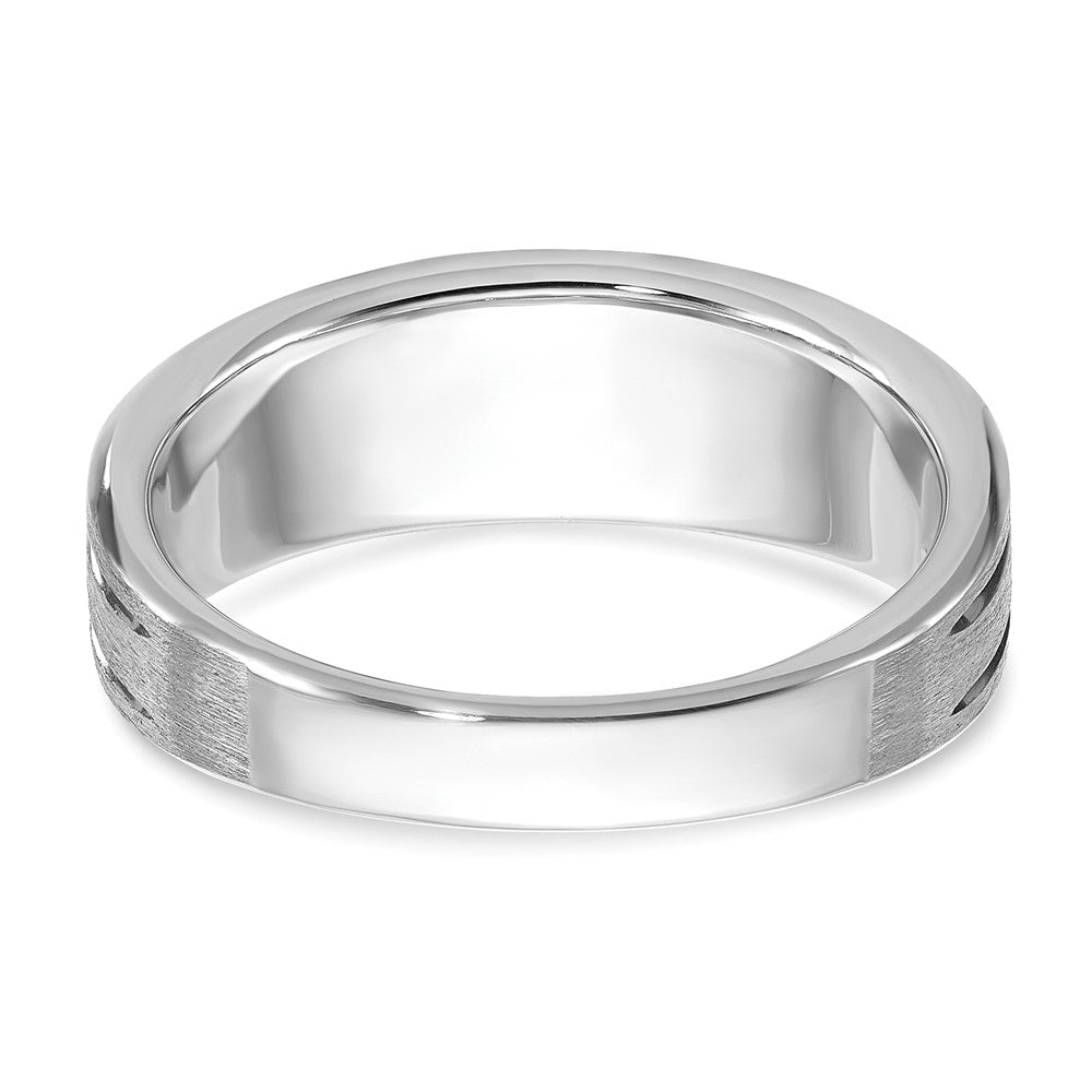 IBGoodman 14k White Gold Center Channel Set and Prong Side Set Men's Ring Mounting
