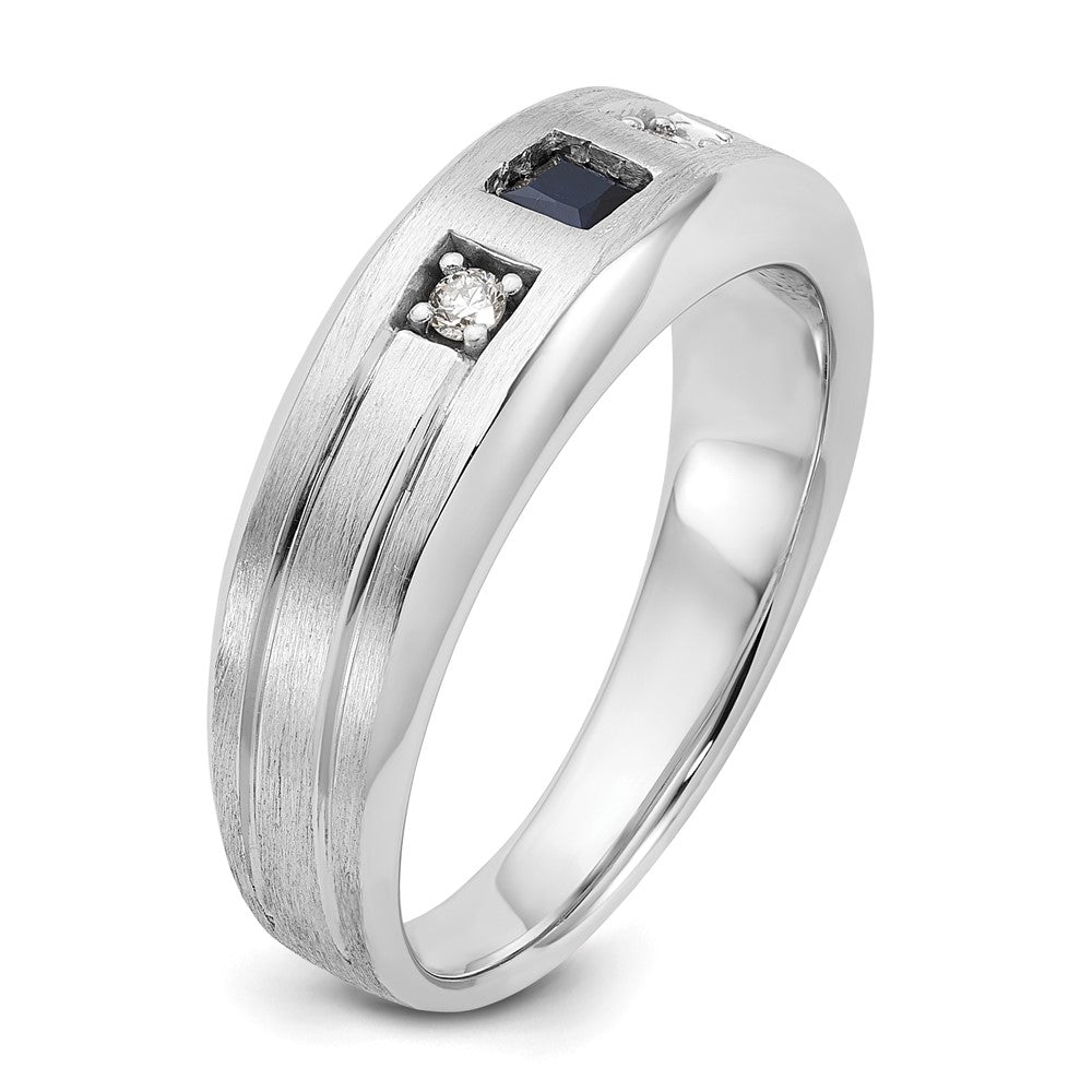 IBGoodman 14k White Gold Center Channel Set and Prong Side Set Men's Ring Mounting