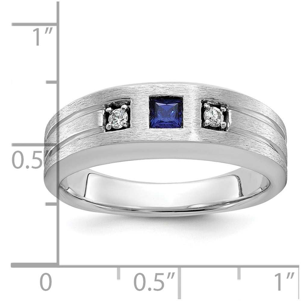 IBGoodman 14k White Gold Center Channel Set and Prong Side Set Men's Ring Mounting
