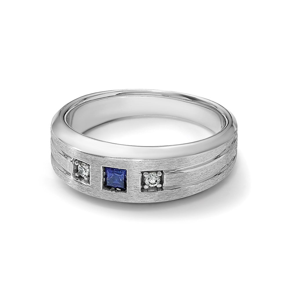 IBGoodman 14k White Gold Center Channel Set and Prong Side Set Men's Ring Mounting