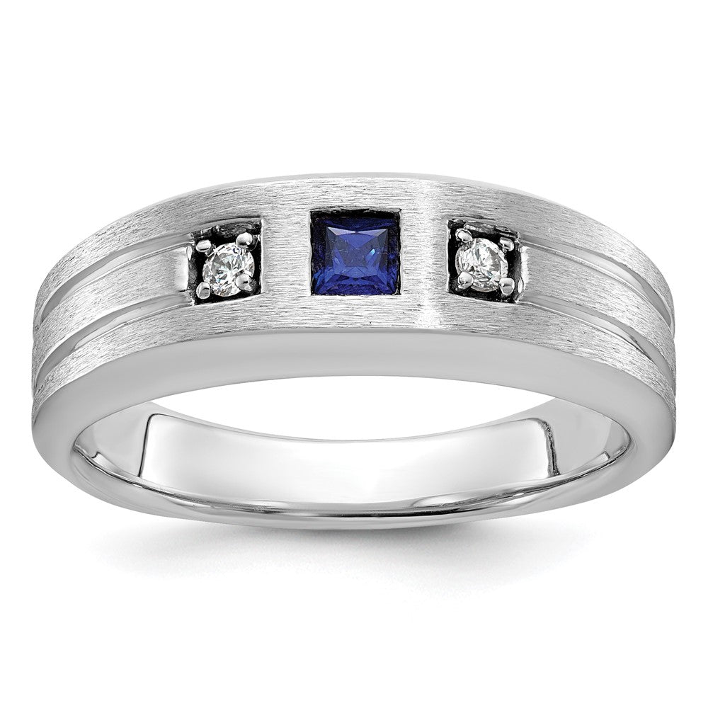 IBGoodman 14k White Gold Center Channel Set and Prong Side Set Men's Ring Mounting