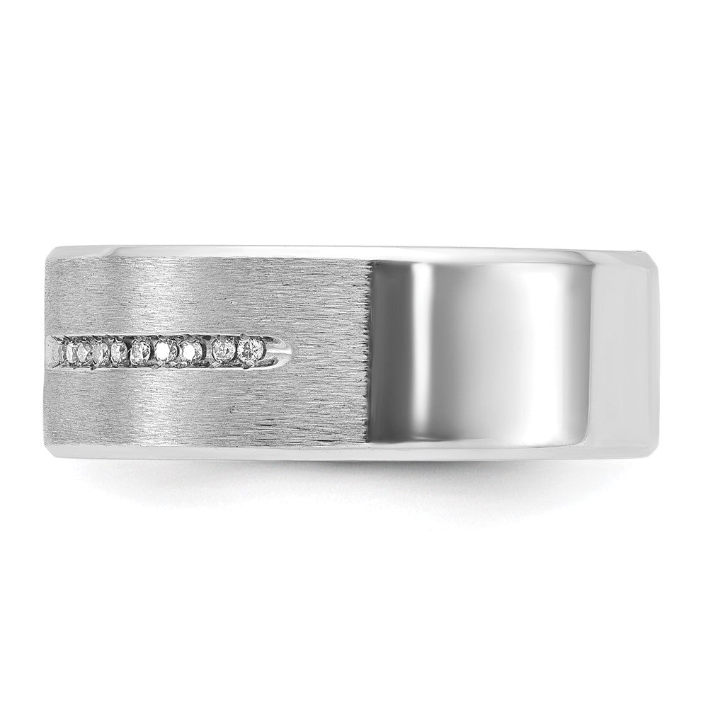 14k White Gold IBGoodman Men's Satin Sapphire/Diamond Ring Mounting