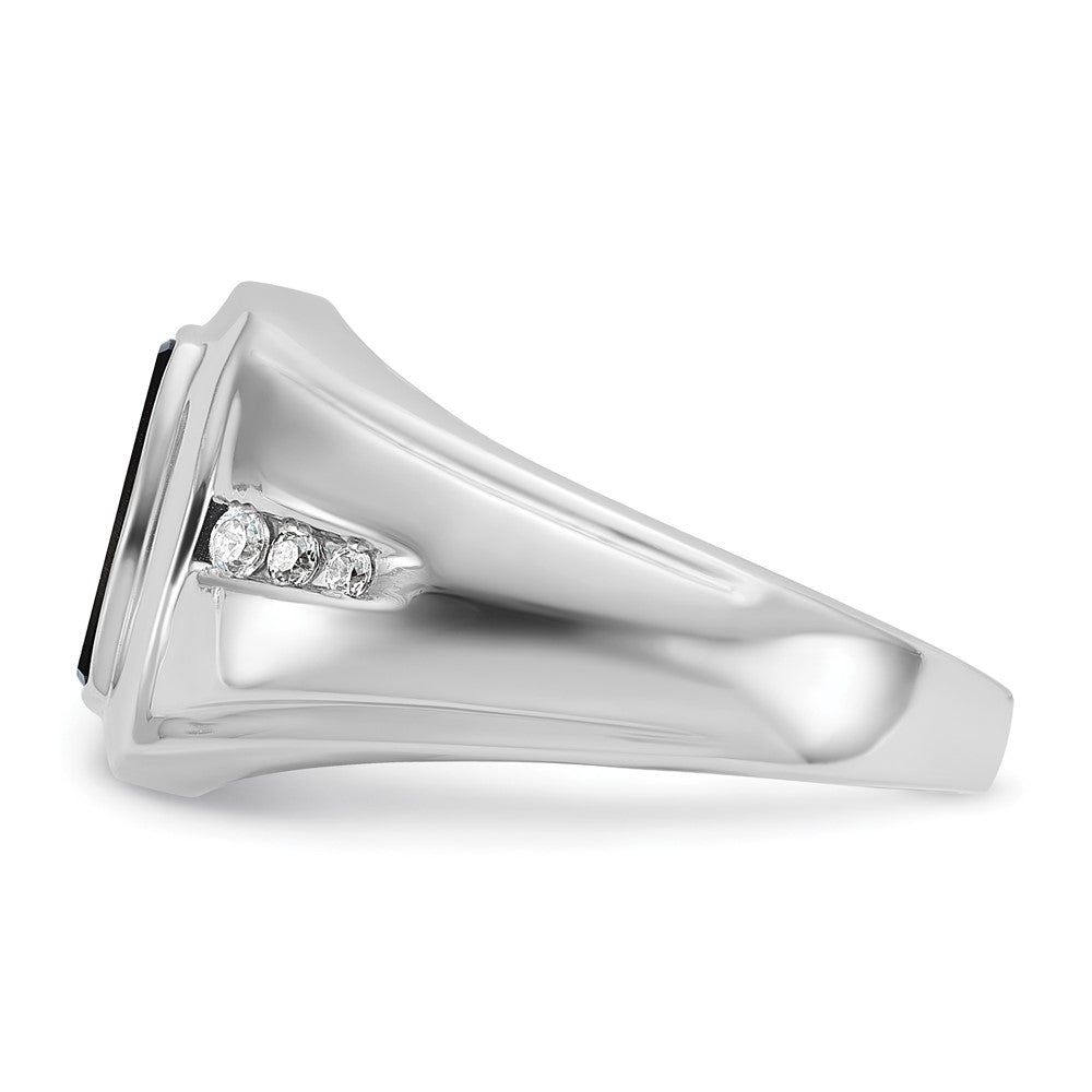 14k White Gold IBGoodman Men's Onyx and Diamond Ring Mounting