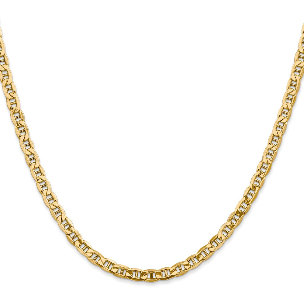 14K 20 inch 4mm Semi-Solid Anchor with Lobster Clasp Chain