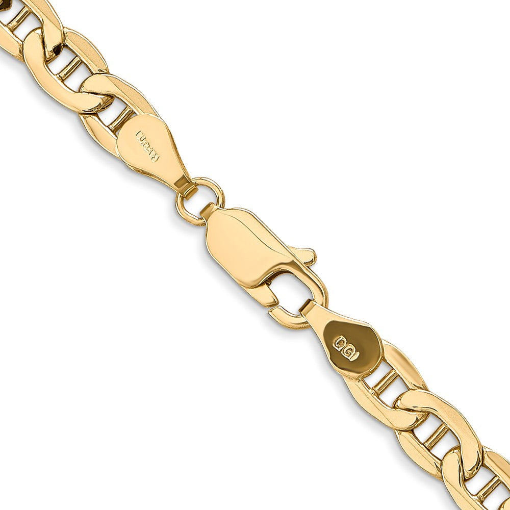 14K 22 inch 4.75mm Semi-Solid Anchor with Lobster Clasp Chain