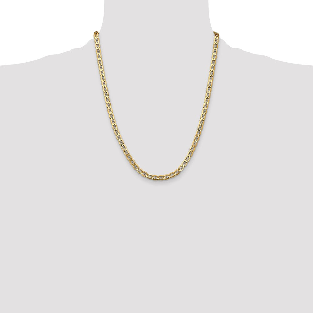 14K 22 inch 4.75mm Semi-Solid Anchor with Lobster Clasp Chain
