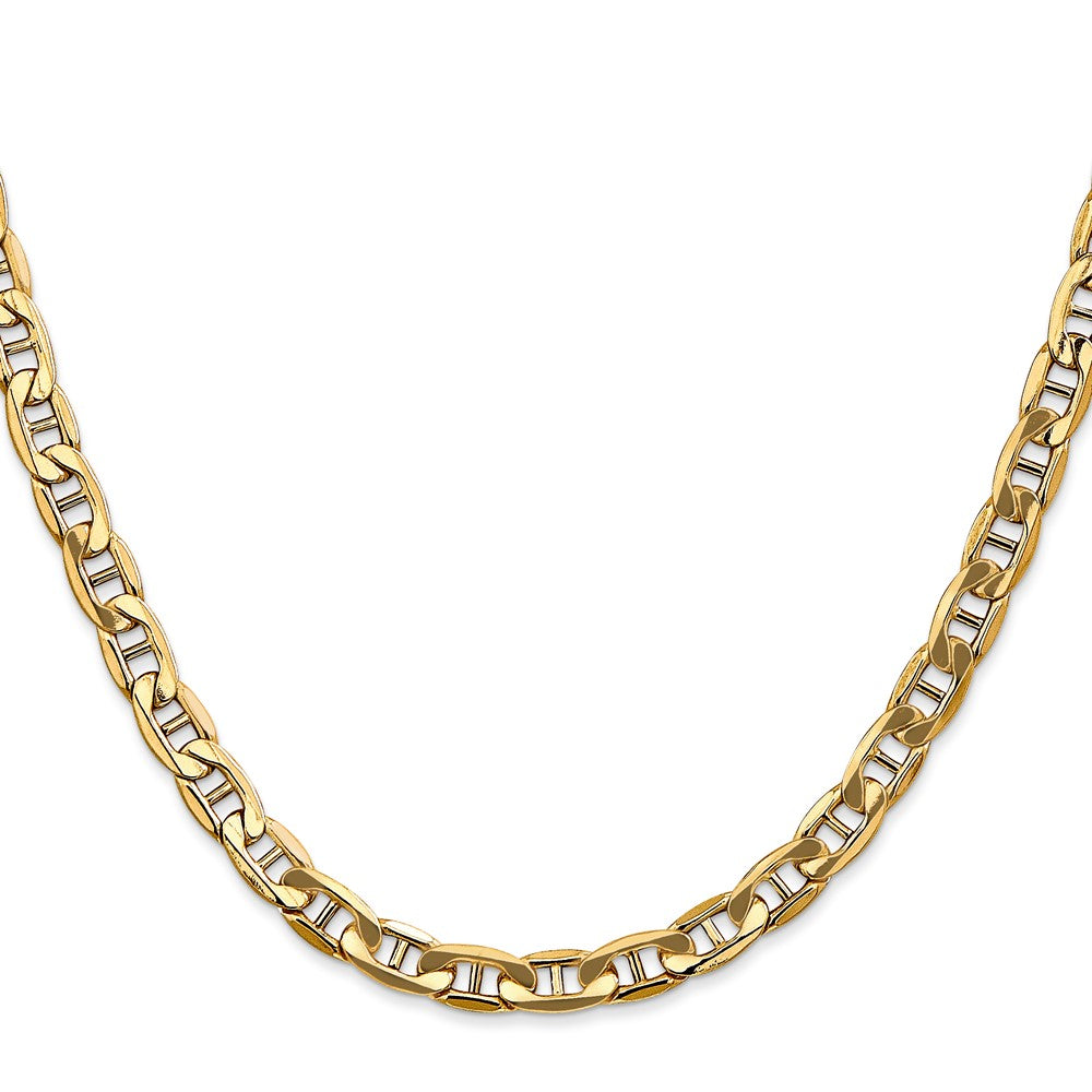 14K 26 inch 5.5mm Semi-Solid Anchor with Lobster Clasp Chain