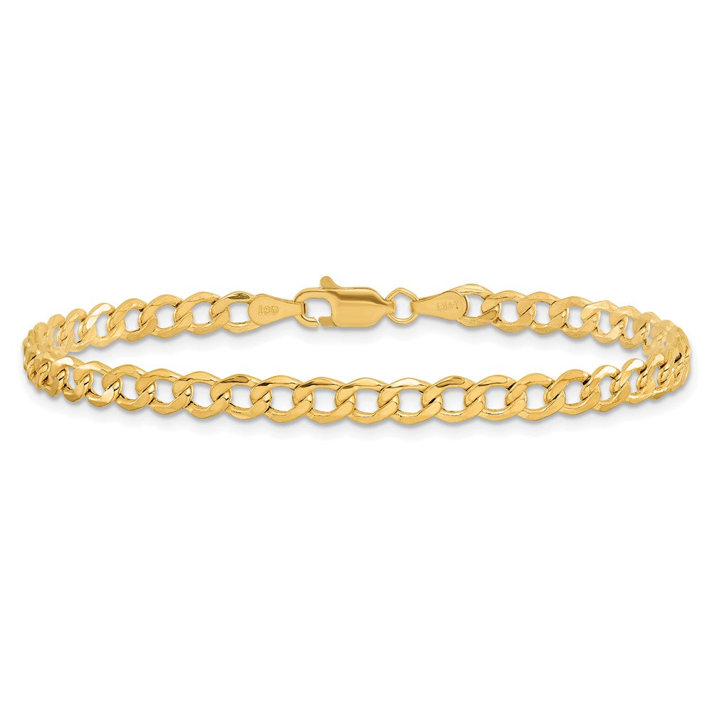 14K 9 inch 4.3mm Semi-Solid Curb with Lobster Clasp Anklet