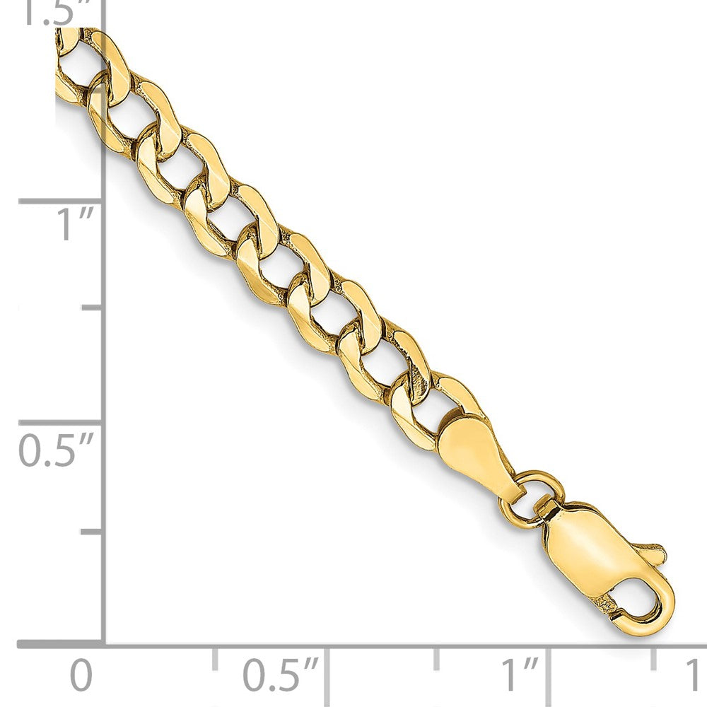 14K 9 inch 4.3mm Semi-Solid Curb with Lobster Clasp Anklet