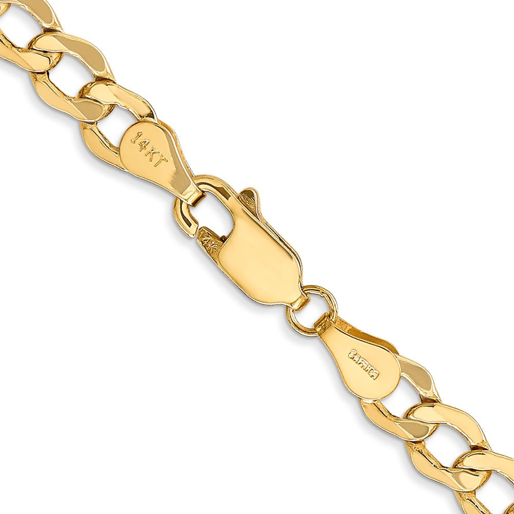 14K 22 inch 5.25mm Semi-Solid Curb with Lobster Clasp Chain