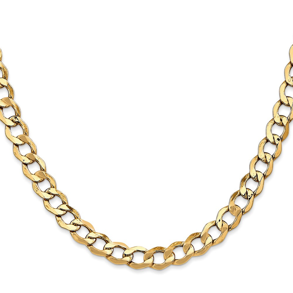 14K 20 inch 6.5mm Semi-Solid Curb with Lobster Clasp Chain