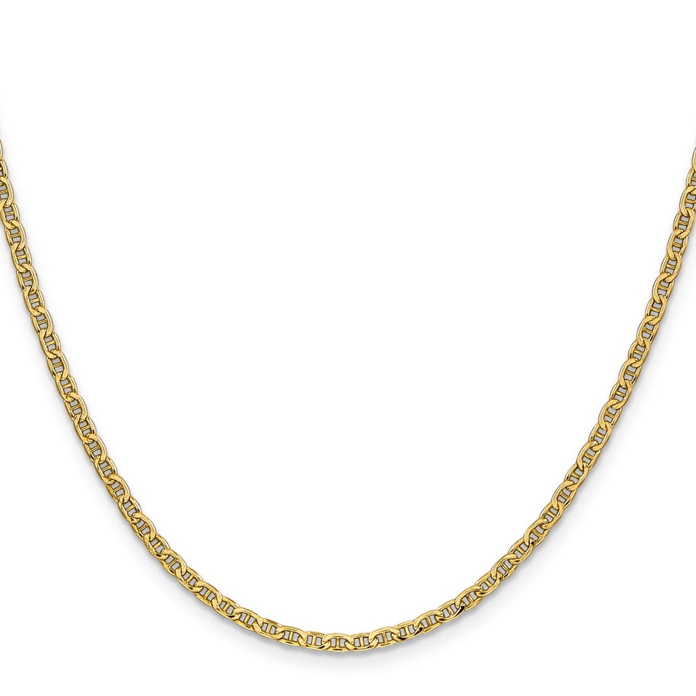 14K 26 inch 2.4mm Semi-Solid Anchor with Spring Ring Clasp Chain