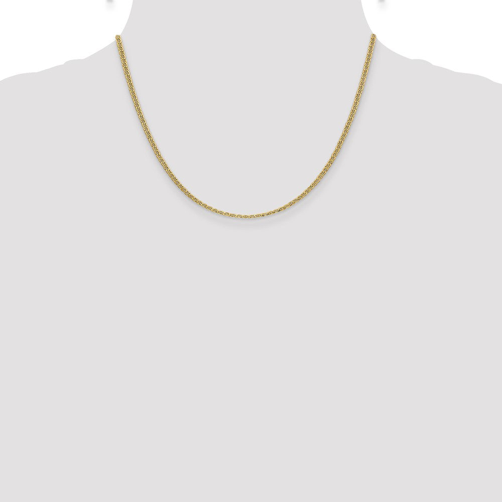 14K 18 inch 2.4mm Semi-Solid Anchor with Spring Ring Clasp Chain