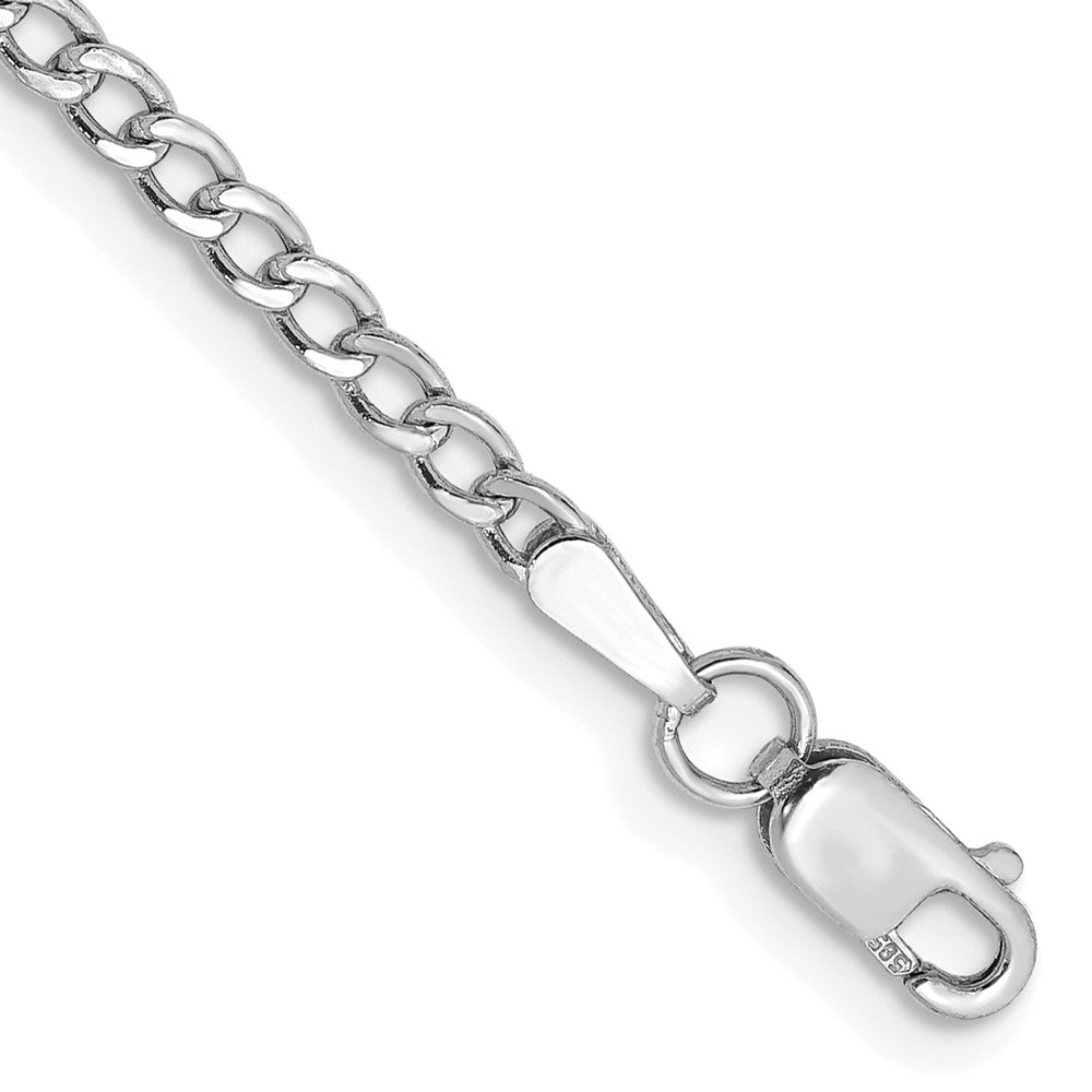 Polished;14K White gold;Hollow;Lobster;Lightweight