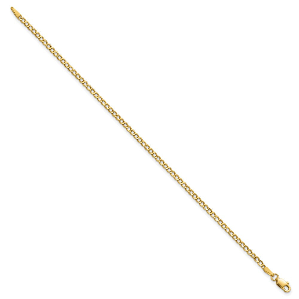 14k 2.5mm Semi-Solid Curb Link Chain