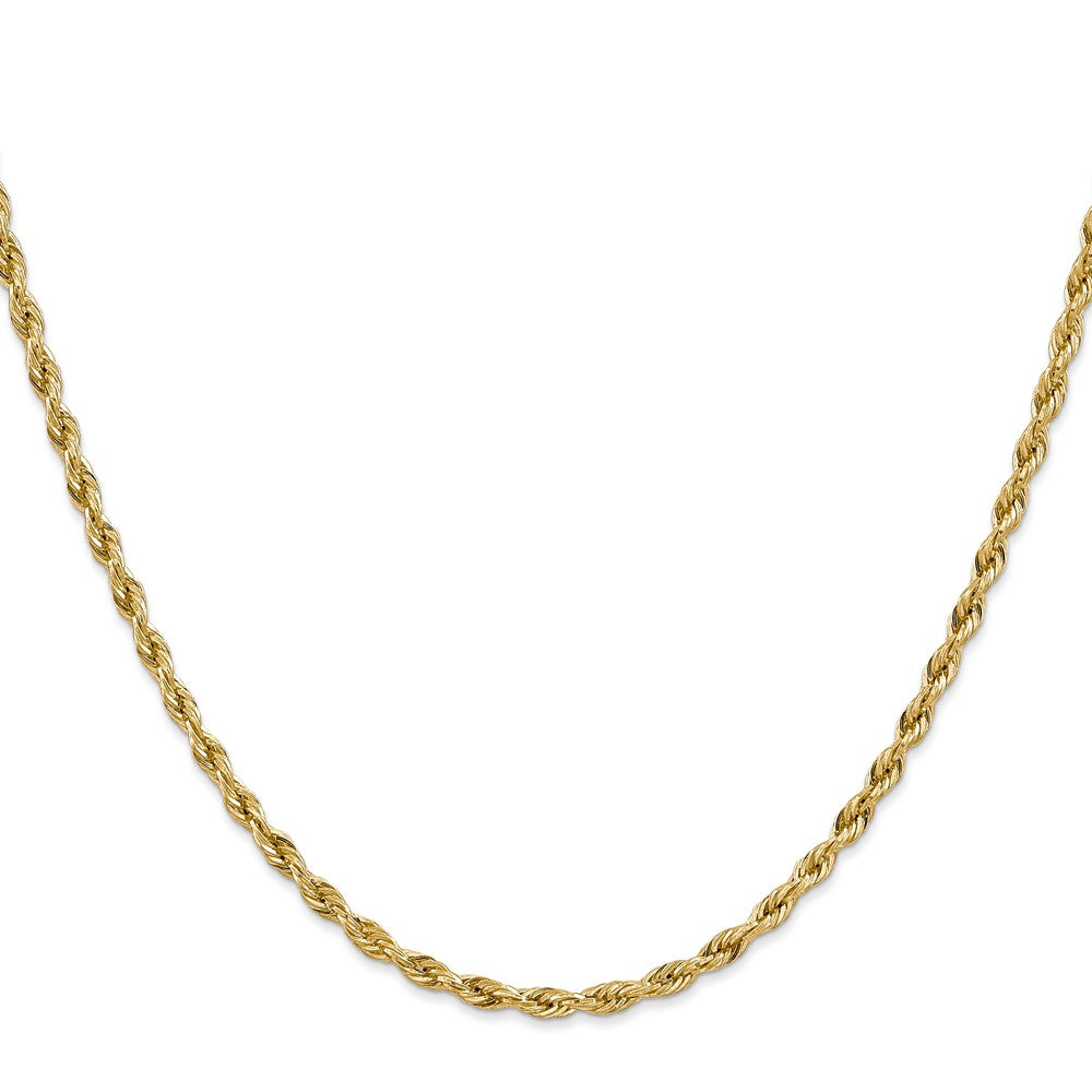 14K 28 inch 3mm Semi Solid Rope with Lobster Clasp Chain
