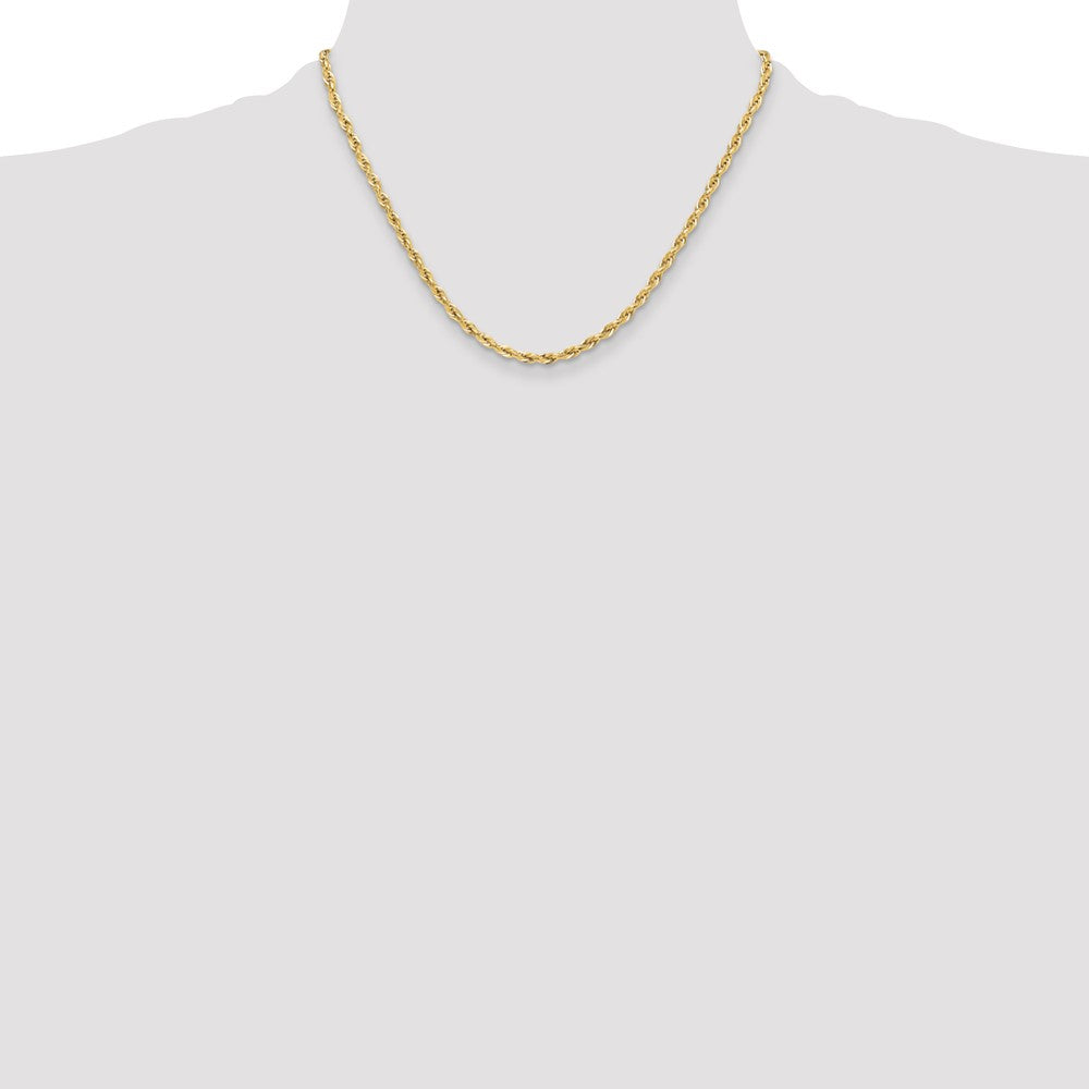 14ky 3.5mm Semi-Solid Rope Chain