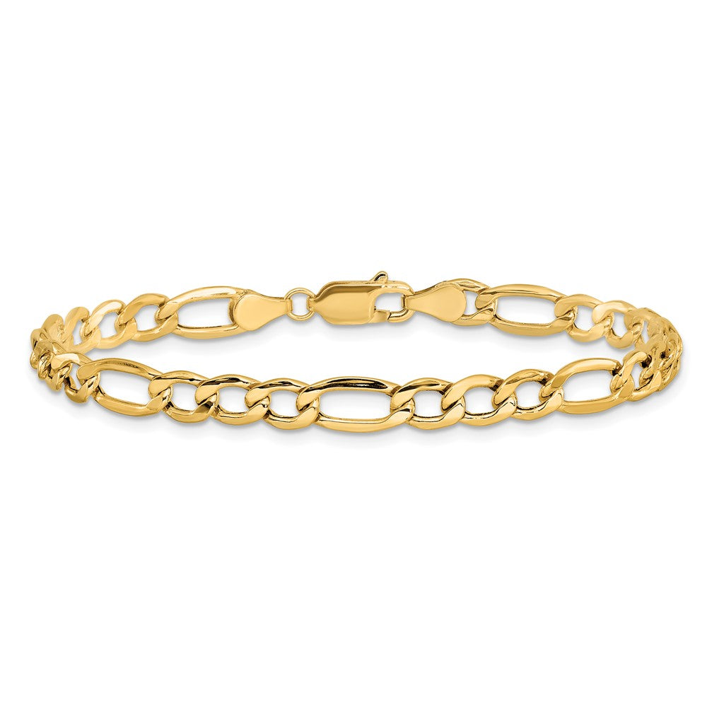 14K 9 inch 5.75mm Semi-Solid Figaro with Lobster Clasp Chain