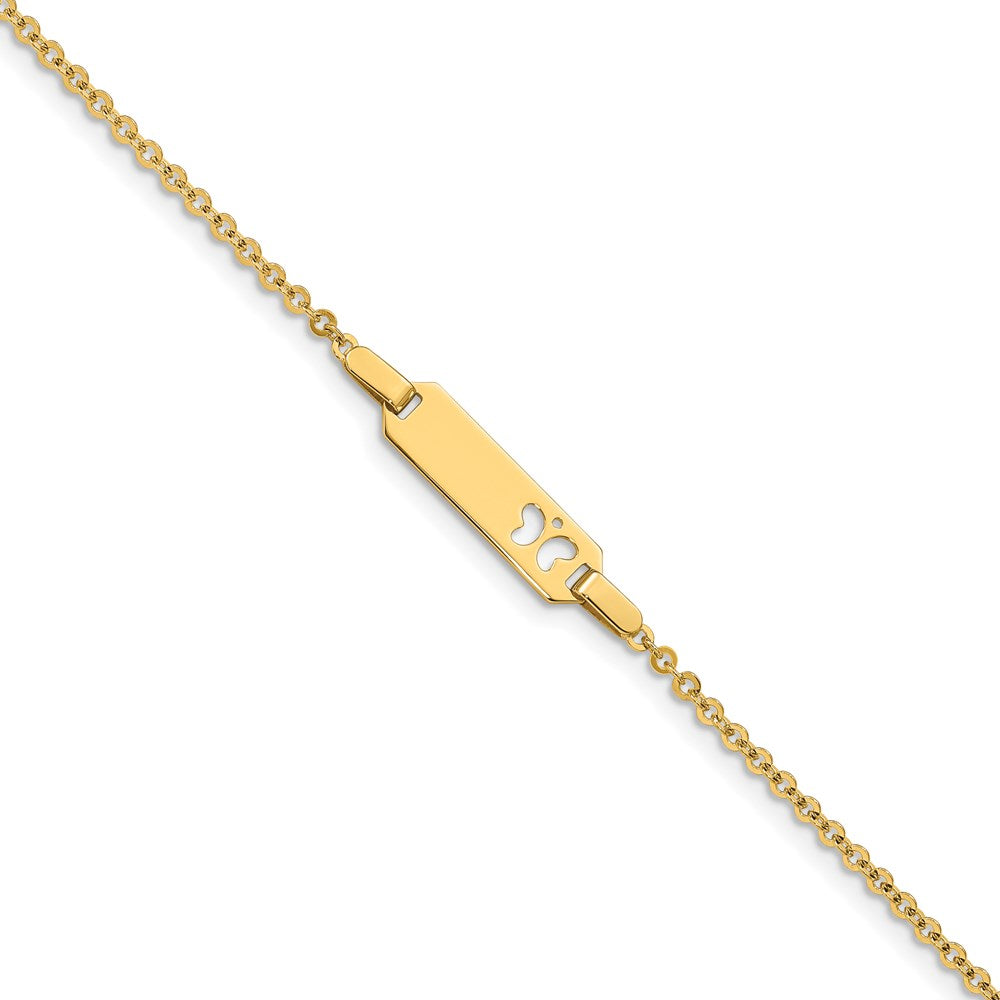 Solid;Polished;14k Yellow gold;Engravable;Fancy lobster