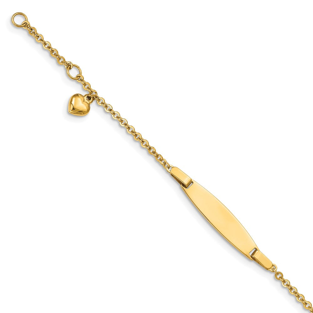Polished;14k Yellow gold;Engravable;Spring Ring