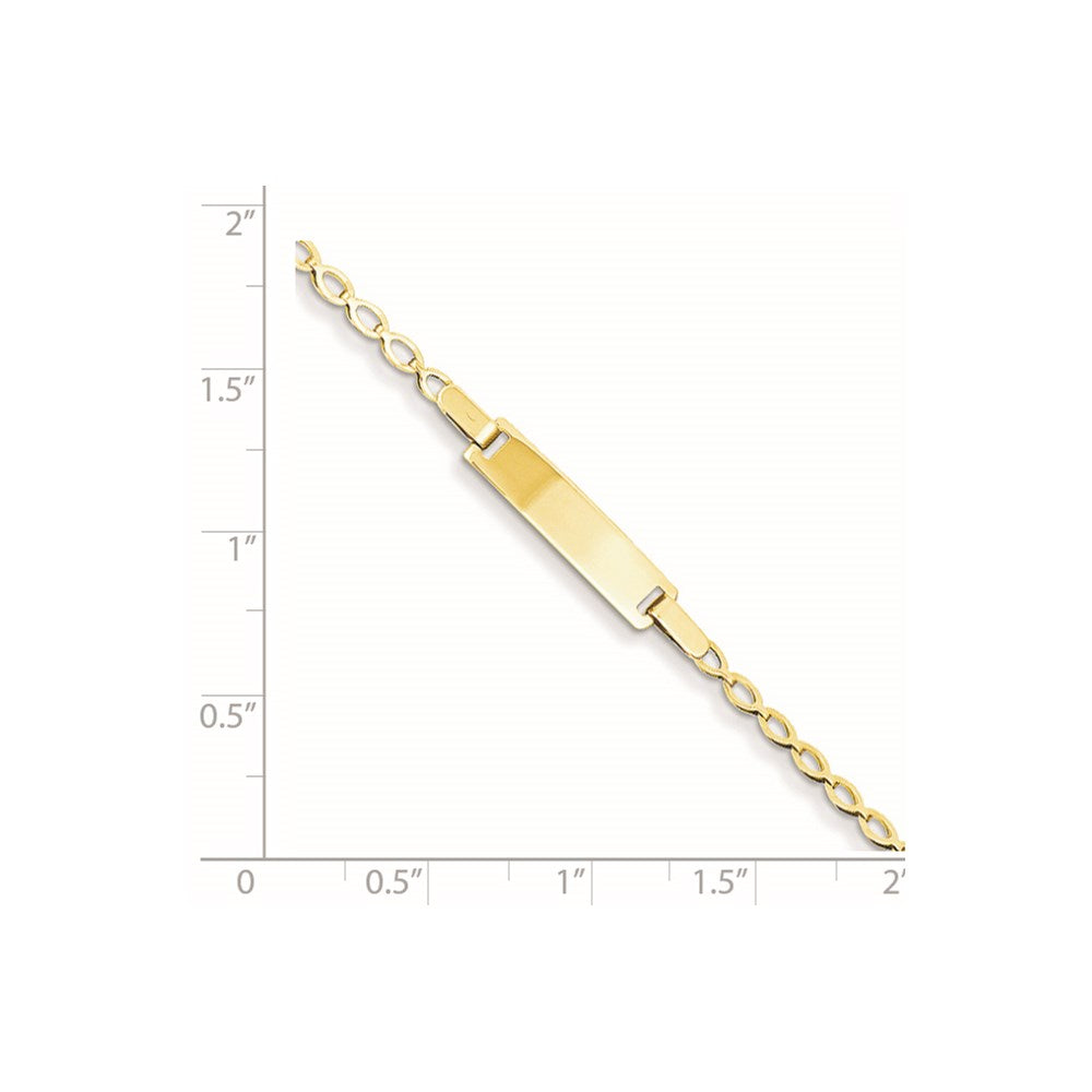 14k Polished Solid Chain/Solid Plate Fancy Link 16x5mm Plate 6 inch Baby/Child ID Bracelet