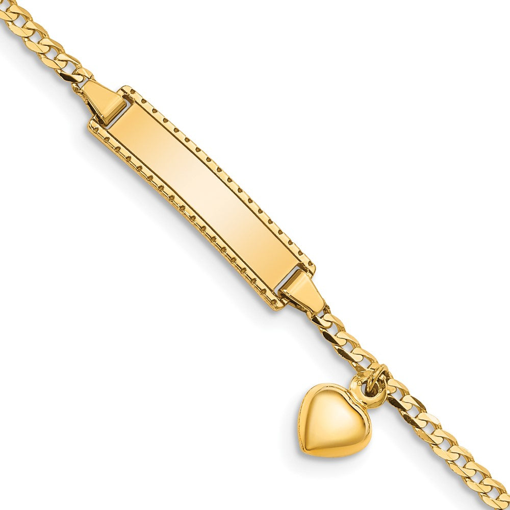 Polished;14k Yellow gold;Engravable;Lobster