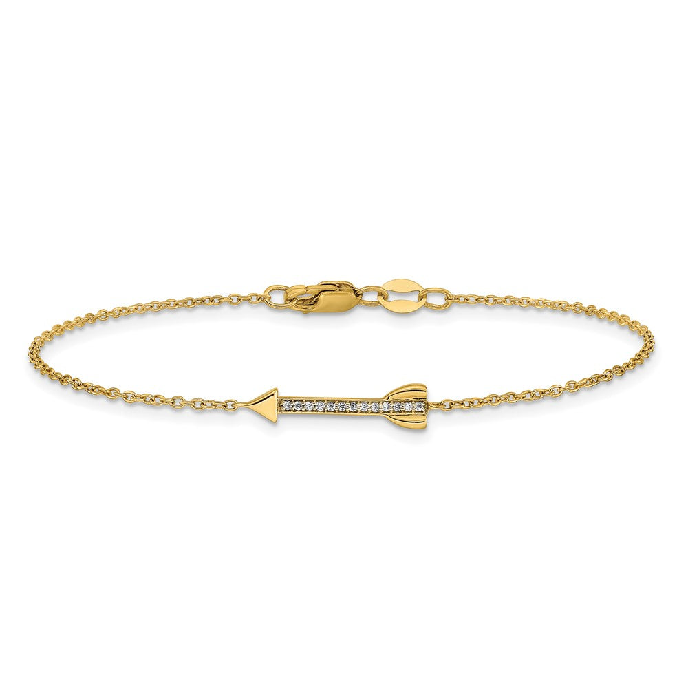 14k Complete 1/20 carat Diamond Arrow Bracelet