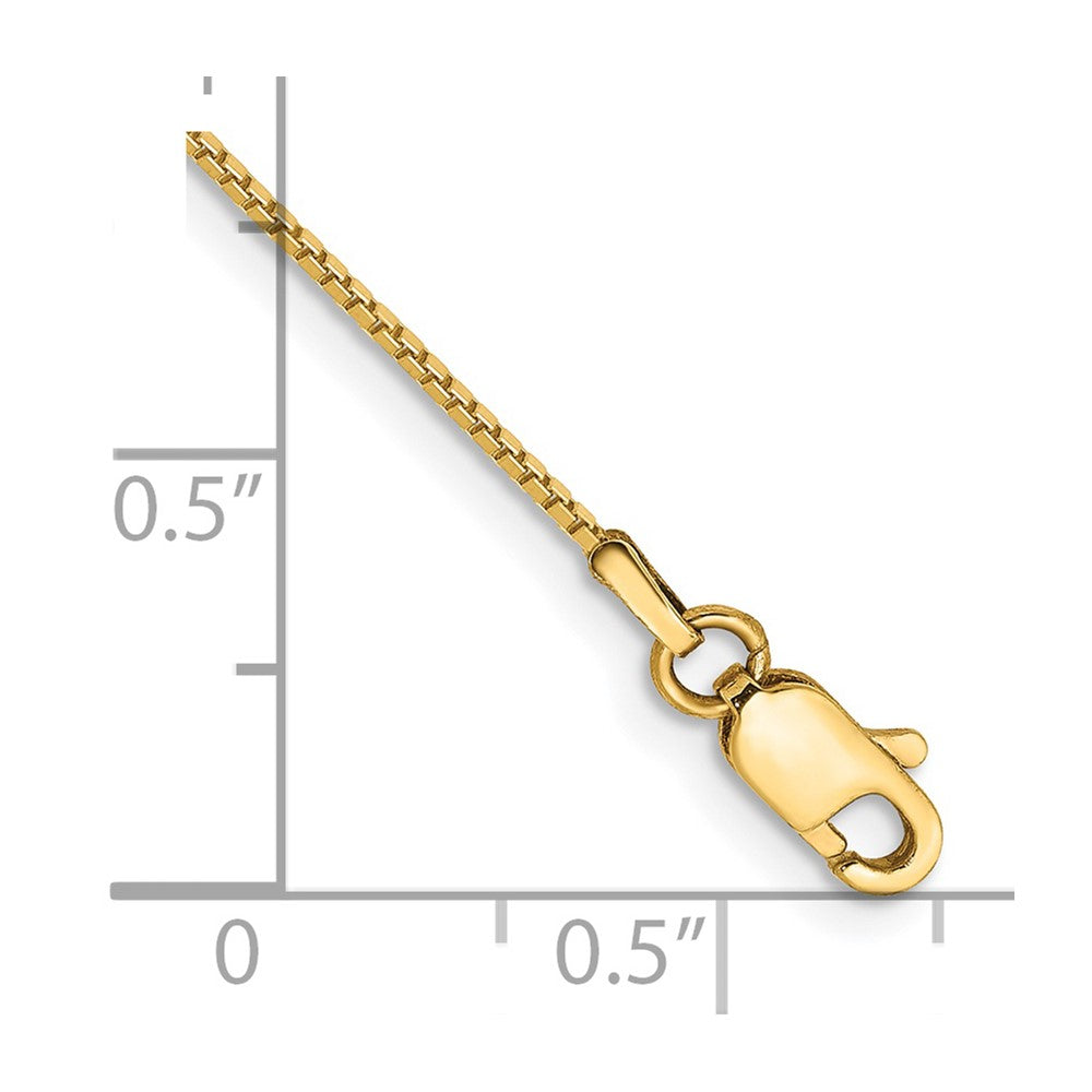 14K 9 inch .9mm Box with Lobster Clasp Anklet
