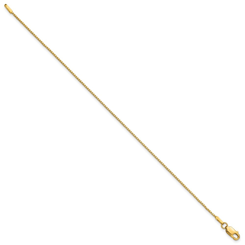14K 7 inch 1mm Box with Lobster Clasp Bracelet