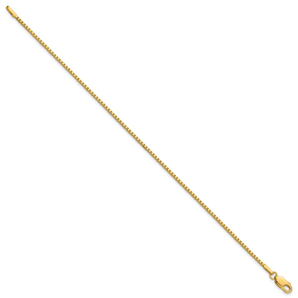 14K 9 inch 1.5mm Box with Lobster Clasp Anklet