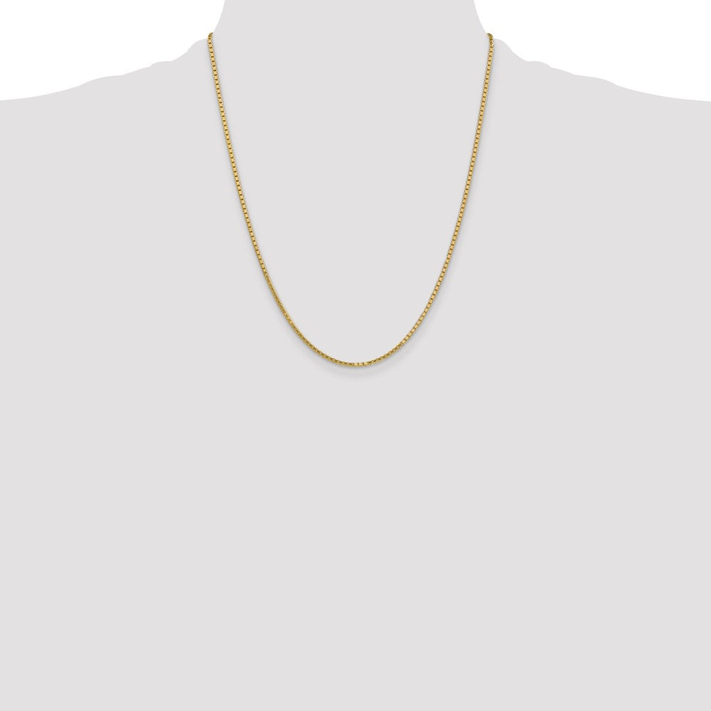 14K 22 inch 1.9mm Box with Lobster Clasp Chain