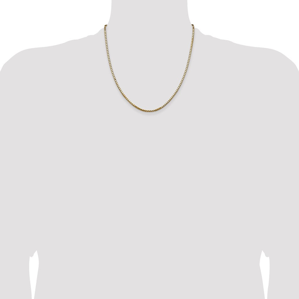 14K 20 inch 2.5mm Box with Lobster Clasp Chain