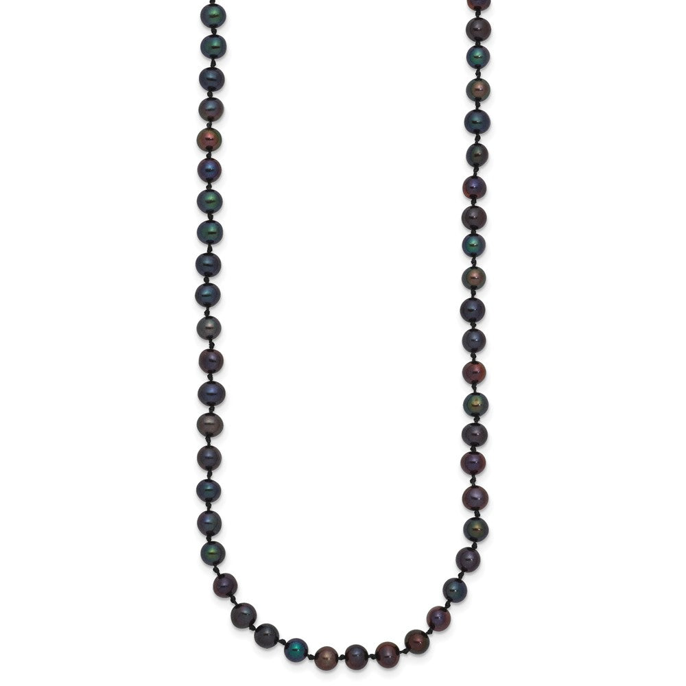 14k 4-5mm Black Near-Round Freshwater Cultured Pearl 20 inch Necklace