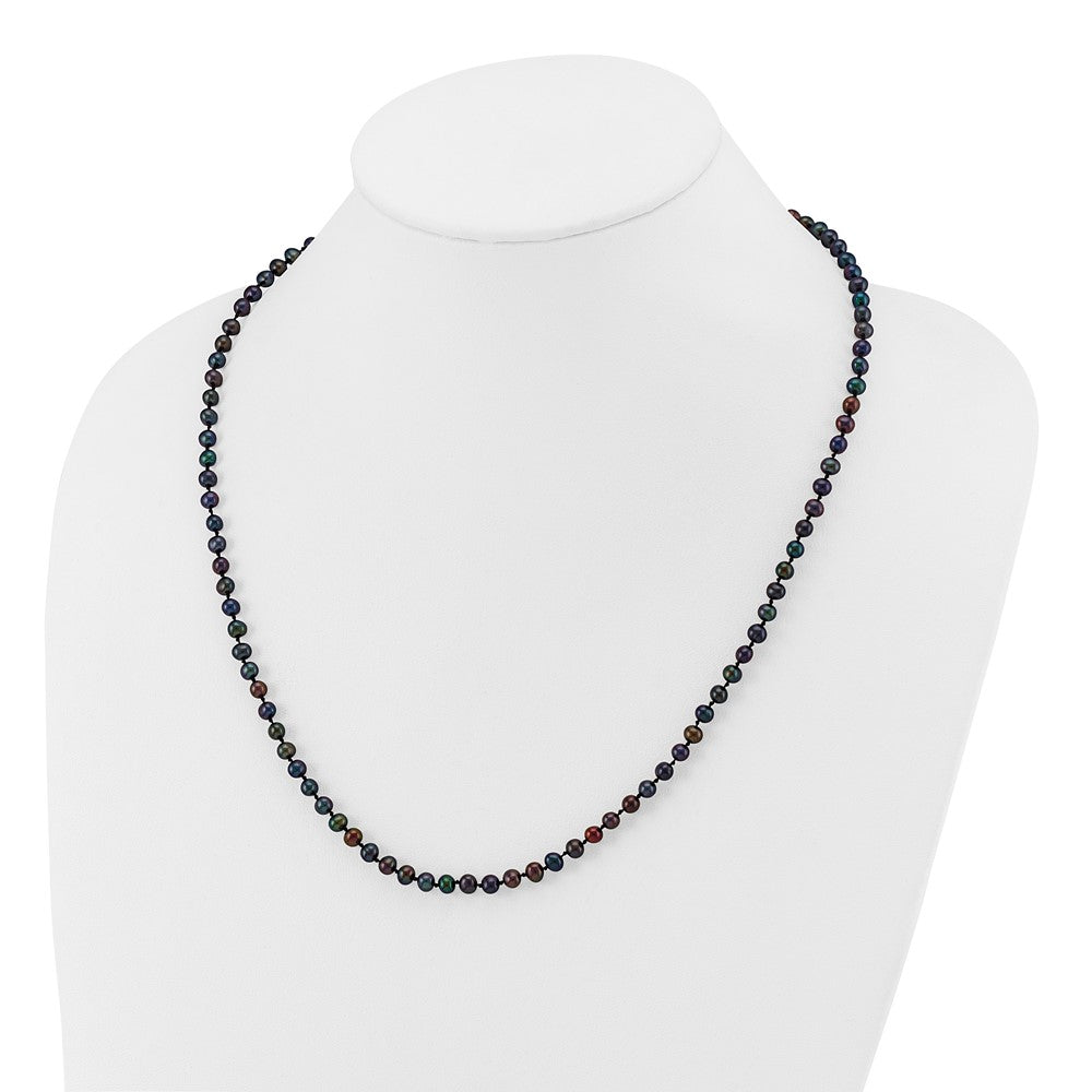 14k 4-5mm Black Near-Round Freshwater Cultured Pearl 20 inch Necklace