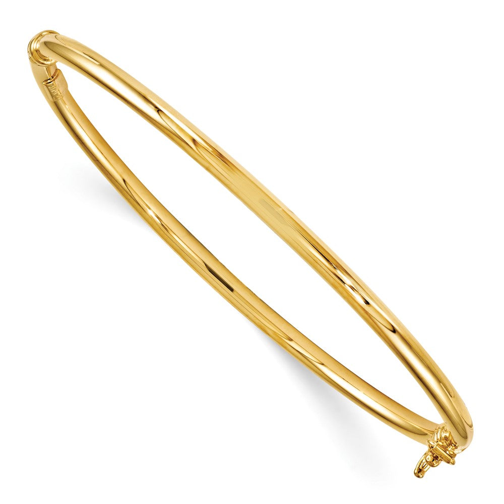 Polished;14k Yellow gold;Hollow;Hinged;Safety clasp