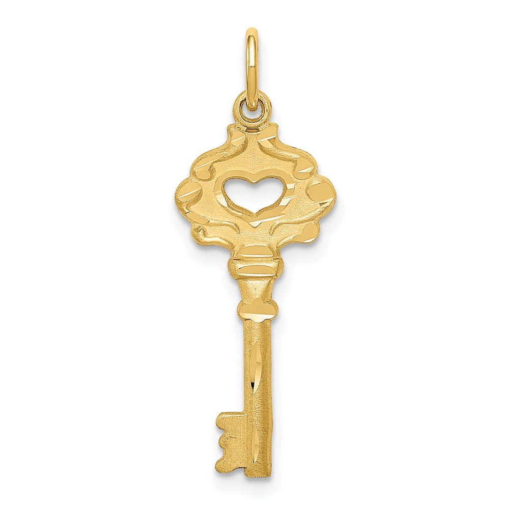 Casted;Diamond-cut;Satin;14k Yellow gold;Textured back