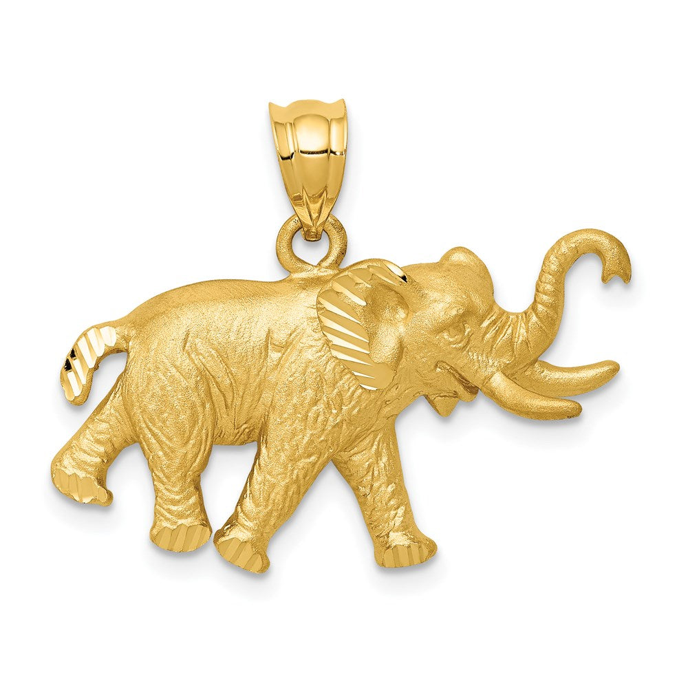 Solid;Casted;Diamond-cut;Satin;14k Yellow gold;Open back;Textured;Textured back