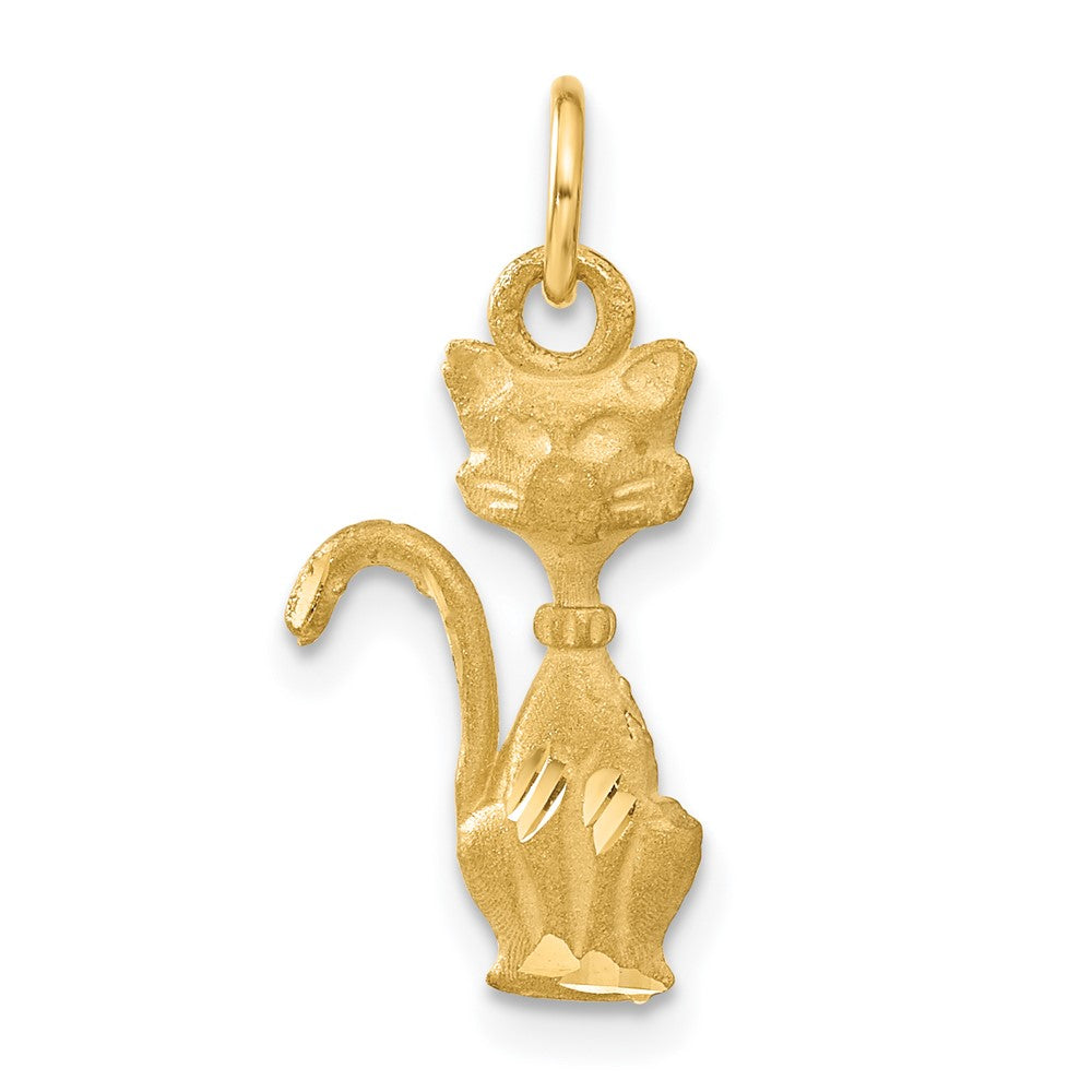 Solid;Casted;Diamond-cut;Satin;14k Yellow gold