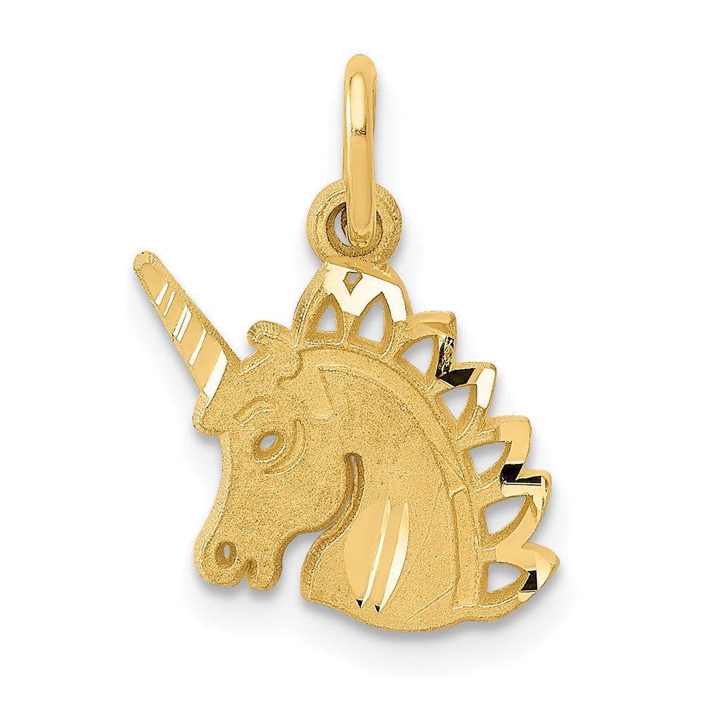 Solid;Casted;Diamond-cut;Satin;14k Yellow gold;Textured back