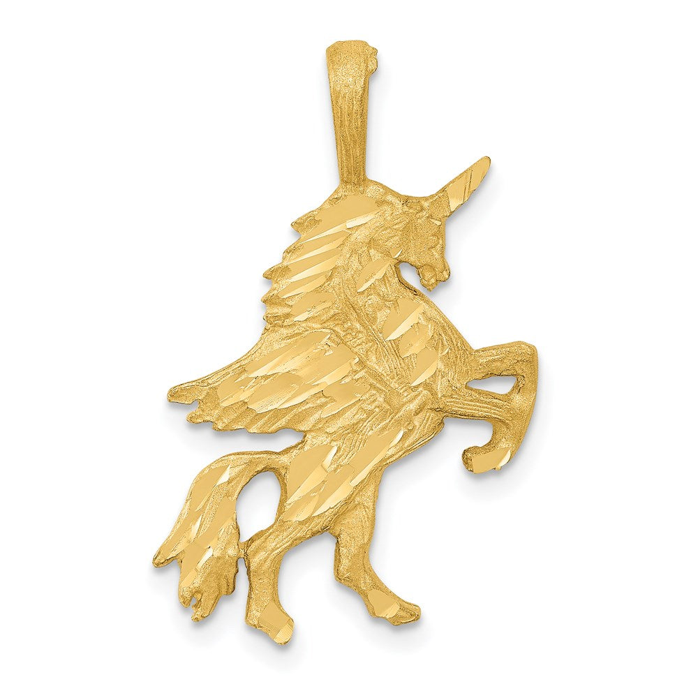 Casted;Diamond-cut;14k Yellow gold;Textured;Textured back;Sandblast finish